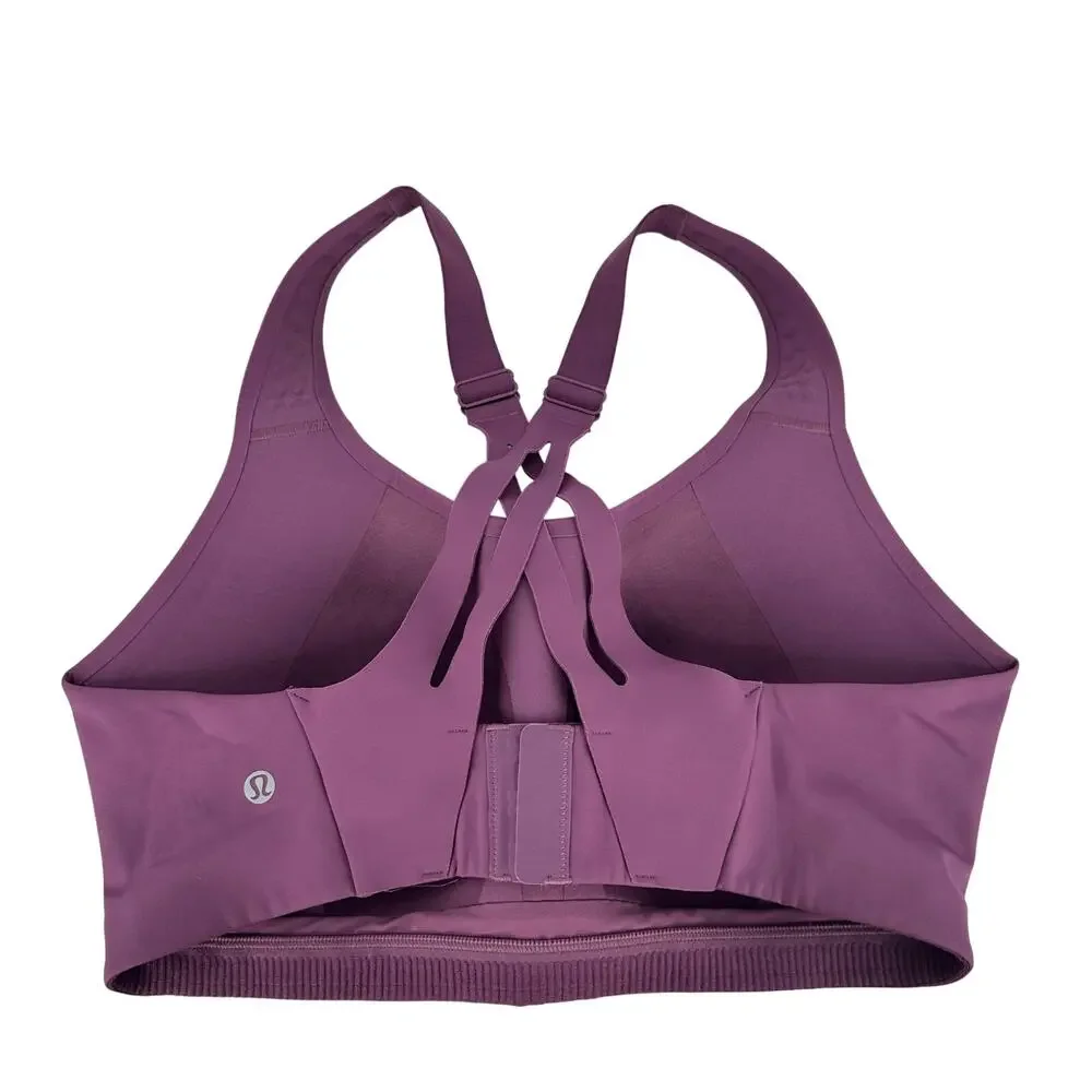 Lululemon Air Support Bra Womens Solid Purple Crossback Adjustable 36DD